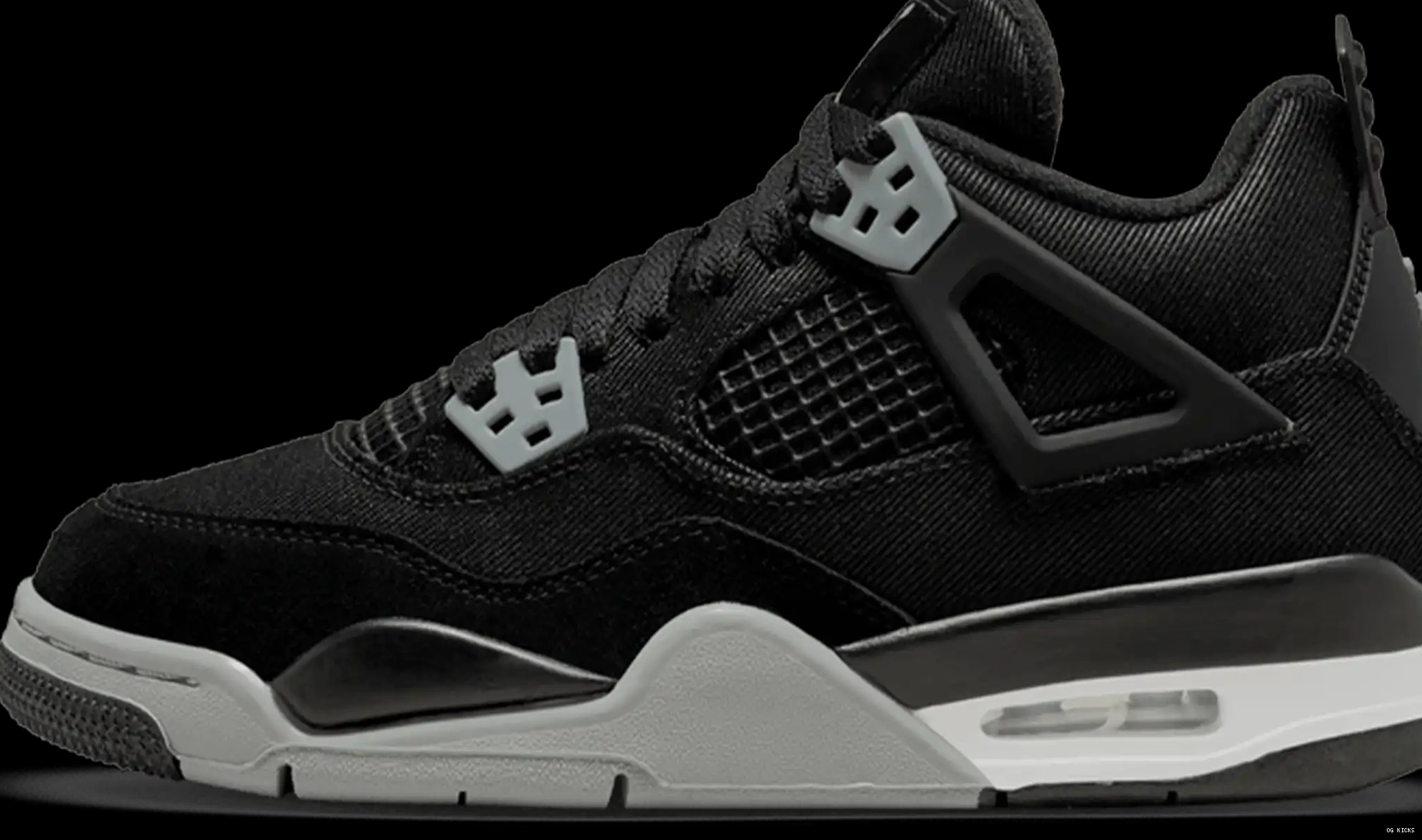 Retro Black Canvas GS Jordan Air 4 0630
